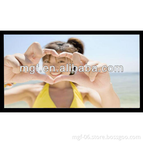 3D Projector Silver Screen for Home theatre with Acoustic transparent fabric and aluminum frame and black velvet border